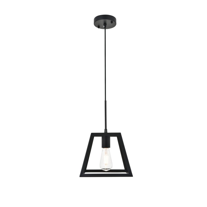 Living District Resolute 1-Light Mid-Century Metal Pendant in Black