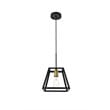 Living District Resolute 1-Light Mid-Century Metal Pendant in Brass and Black