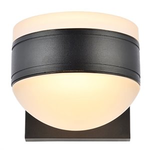 Living District Raine 1-Light Modern Aluminum LED Wall Sconce in Black Finish