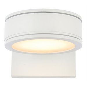Living District Raine 1-Light Modern Aluminum LED Wall Sconce in White Finish