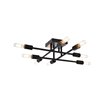 Living District Script 8-Light Mid-Century Metal Flush Mount in Black