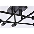 Living District Script 8-Light Mid-Century Metal Flush Mount in Black