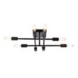 Living District Script 8-Light Mid-Century Metal Flush Mount in Black