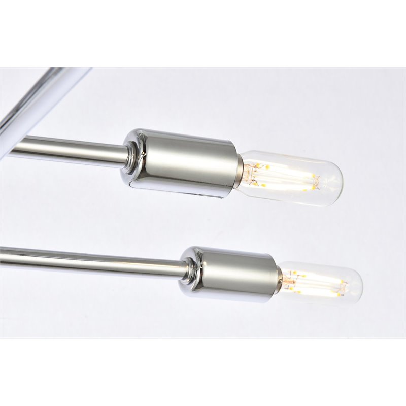 Living District Script 8-Light Mid-Century Metal Flush Mount in Chrome