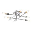 Living District Script 8-Light Mid-Century Metal Flush Mount in Chrome