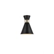Living District Halycon 1-Light Mid-Century Metal Wall Sconce in Black/Gold