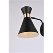 Living District Halycon 1-Light Mid-Century Metal Wall Sconce in Black/Gold