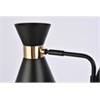 Living District Halycon 1-Light Mid-Century Metal Wall Sconce in Black/Gold