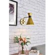 Living District Halycon 1-Light Mid-Century Metal Wall Sconce in Brass and Black