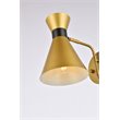 Living District Halycon 1-Light Mid-Century Metal Wall Sconce in Brass and Black