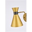 Living District Halycon 1-Light Mid-Century Metal Wall Sconce in Brass and Black