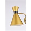 Living District Halycon 1-Light Mid-Century Metal Wall Sconce in Brass and Black