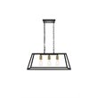 Living District Resolute 3-Light Mid-Century Metal Pendant in Brass and Black