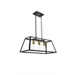 Living District Resolute 3-Light Mid-Century Metal Pendant in Brass and Black