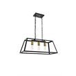 Living District Resolute 3-Light Mid-Century Metal Pendant in Brass and Black