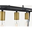 Living District Resolute 3-Light Mid-Century Metal Pendant in Brass and Black
