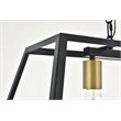 Living District Resolute 3-Light Mid-Century Metal Pendant in Brass and Black