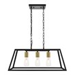 Living District Resolute 3-Light Mid-Century Metal Pendant in Brass and Black