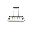 Living District Resolute 4-Light Metal Pendant in Brass/Black