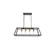 Living District Resolute 4-Light Metal Pendant in Brass/Black