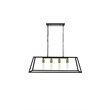 Living District Resolute 4-Light Metal Pendant in Brass/Black