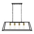 Living District Resolute 4-Light Metal Pendant in Brass/Black
