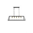 Living District Resolute 5-Light Mid-Century Metal Pendant in Brass and Black