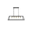Living District Resolute 5-Light Mid-Century Metal Pendant in Brass and Black