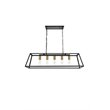 Living District Resolute 5-Light Mid-Century Metal Pendant in Brass and Black