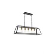 Living District Resolute 5-Light Mid-Century Metal Pendant in Brass and Black