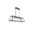 Living District Resolute 5-Light Mid-Century Metal Pendant in Brass and Black