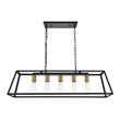 Living District Resolute 5-Light Mid-Century Metal Pendant in Brass and Black