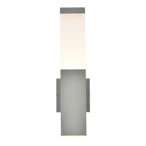 Living District Raine 1-Light Modern Aluminum LED Wall Sconce in Silver