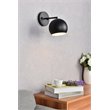 Living District Othello 1-Light Mid-Century Metal Wall Sconce in Black