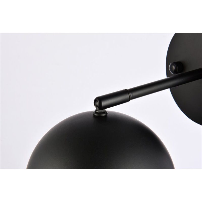 Living District Othello 1-Light Mid-Century Metal Wall Sconce in Black