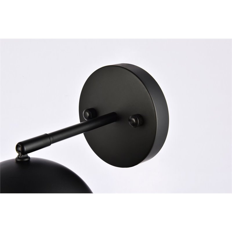 Living District Othello 1-Light Mid-Century Metal Wall Sconce in Black