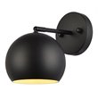 Living District Othello 1-Light Mid-Century Metal Wall Sconce in Black