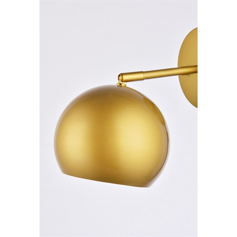 Living District Othello 1-Light Mid-Century Metal Wall Sconce in Brass