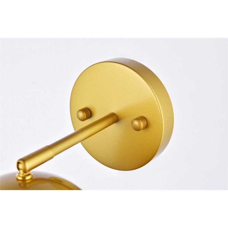 Living District Othello 1-Light Mid-Century Metal Wall Sconce in Brass