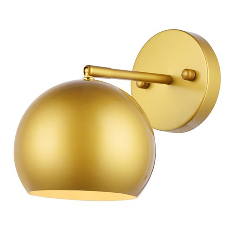 Living District Othello 1-Light Mid-Century Metal Wall Sconce in Brass