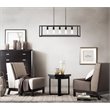 Living District Resolute 5-Light Mid-Century Metal Pendant in Black Finish