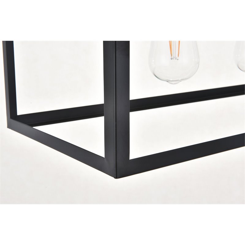 Living District Resolute 5-Light Mid-Century Metal Pendant in Black Finish