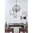Living District Octavia 4-Light Mid-Century Metal Pendant in Dark Brown