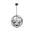 Living District Octavia 4-Light Mid-Century Metal Pendant in Dark Brown