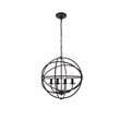 Living District Octavia 4-Light Mid-Century Metal Pendant in Dark Brown