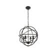 Living District Octavia 4-Light Mid-Century Metal Pendant in Dark Brown