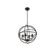 Living District Octavia 4-Light Mid-Century Metal Pendant in Dark Brown