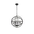 Living District Octavia 4-Light Mid-Century Metal Pendant in Dark Brown