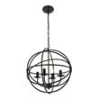 Living District Octavia 4-Light Mid-Century Metal Pendant in Dark Brown