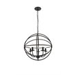 Living District Octavia 5-Light Mid-Century Metal Pendant in Dark Brown